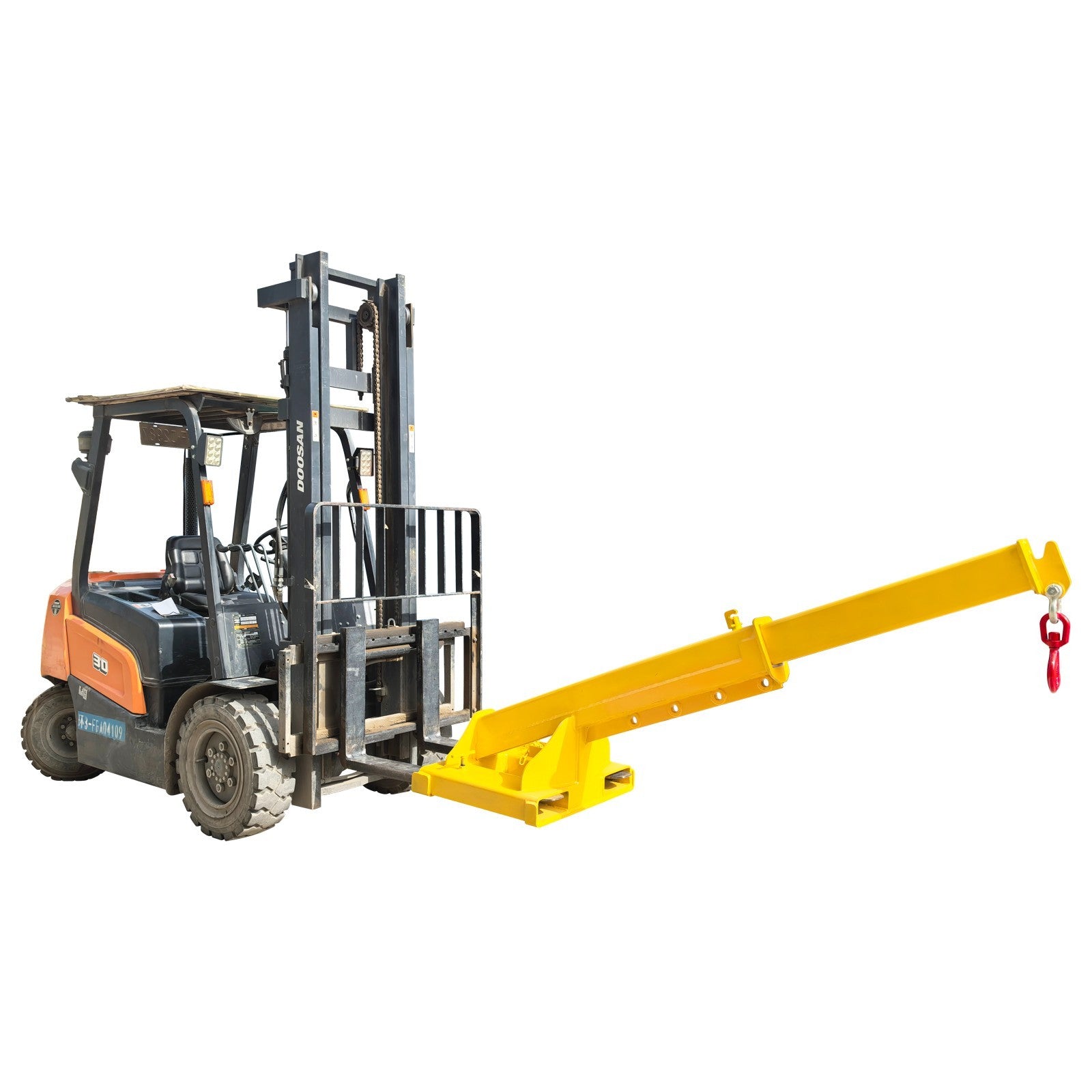 4T Adjustable Hoist Forklift Jib Boom Crane 8800Lbs Mobile Forklift Crane Equip