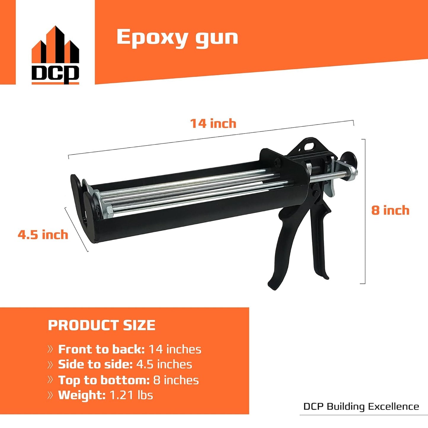 Quickmast E 20.2 Fl Oz. Concrete Anchor Epoxy, 2-Pack with Epoxy Gun - Two-Part Anchoring System for Rebar & Threaded Rods - Quick-Set, Strong & Durable Bond