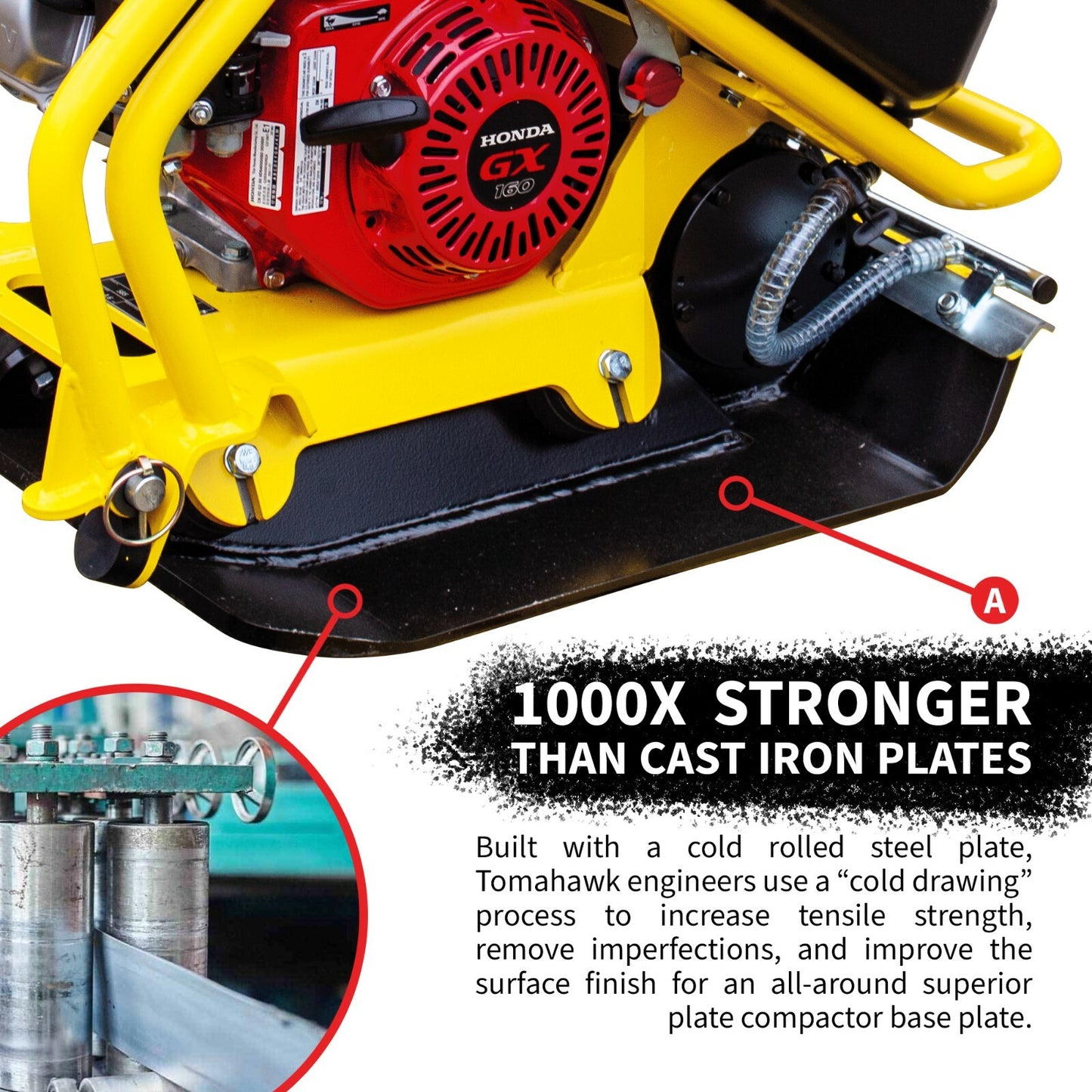 Vibratory Plate Compactor Honda 5.5 HP Water Tank Asphalt Aggregate Soil Tamper