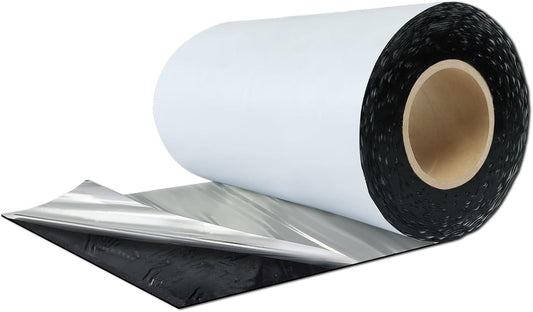 BXI Fluorocarbon Film Asphalt Waterproof Tape, 12 Inches X 32 Feet, Weatherproof Sealing Membrane, Self-Adhesive SBS Modified Bitumen Flashing Sealant Patch, Seam Leak for Roof Window Driveway Repair