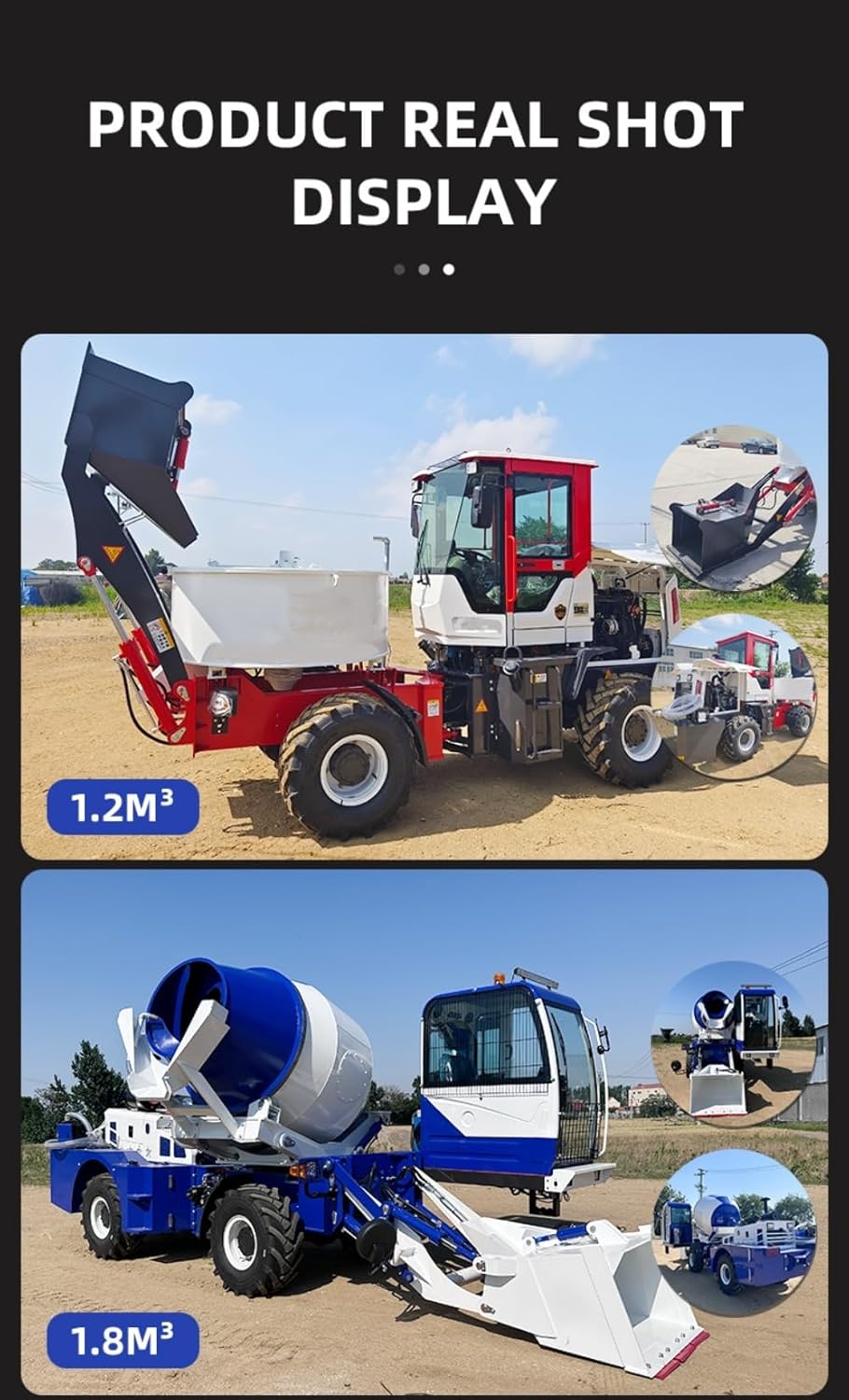 Mobile Self-Loading Concrete Mixer Truck High-Efficiency Cement Mixing Machine with Automatic Feeding Hydraulic Discharge, Portable 4X4 Construction Equipment for Road Building Construction Projects