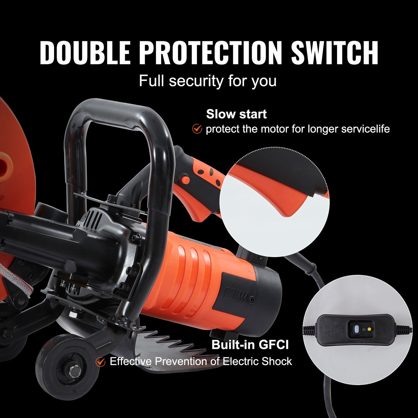 12'' Electric Concrete Saw Wet/Dry Saw Cutter with Water Pump and Blade