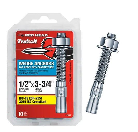 Red Head 1/2 In. X 3-3/4 In. Wedge Anchor 10CT