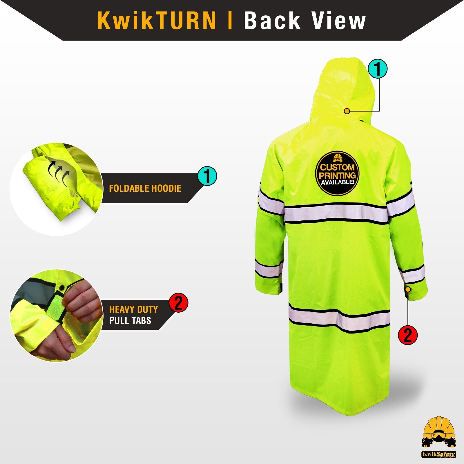 Kwiksafety TORRENT | High Visibility ANSI Class 3 Safety Trench Coat