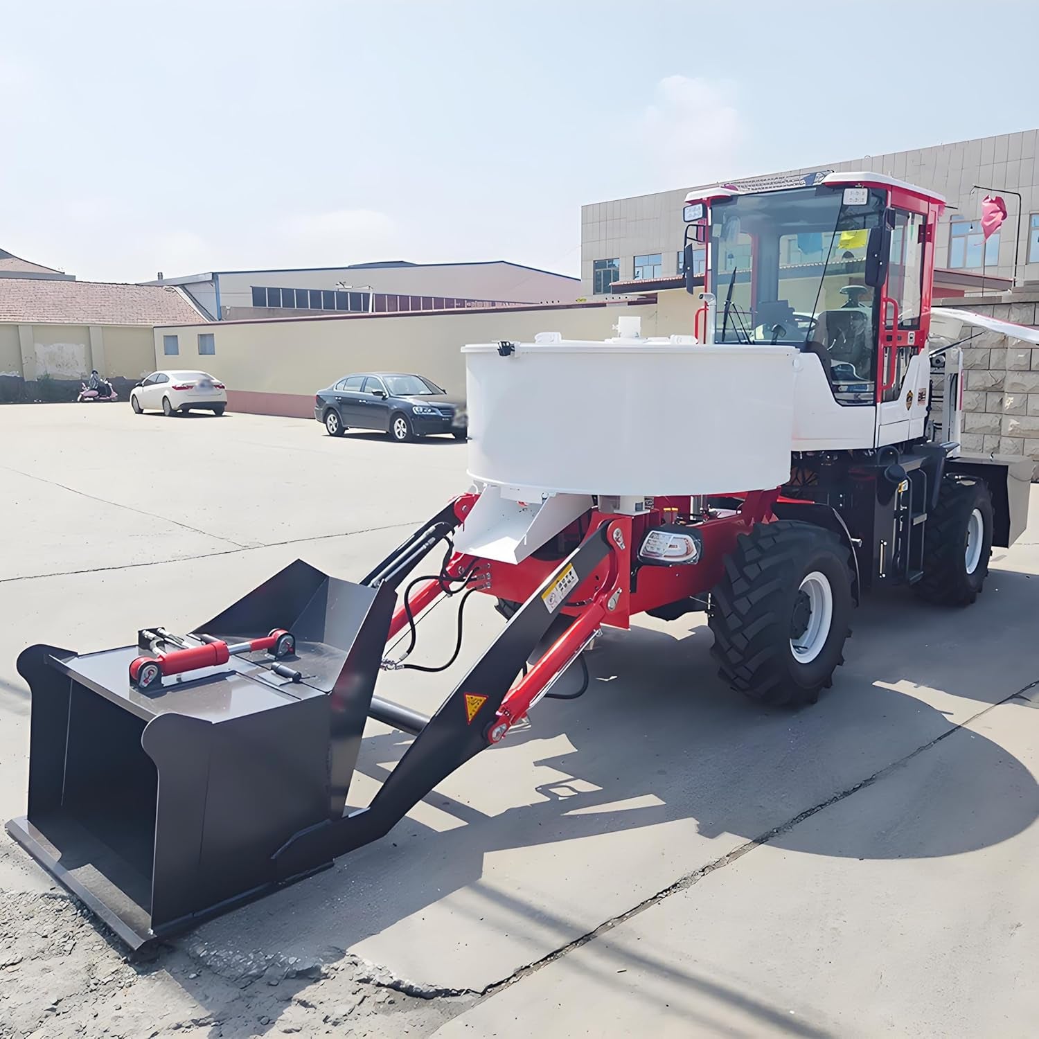 Compact Self Loading Concrete Mixer Truck – Mobile 4X4 Cement Mixer with Front Loading Bucket, Hydraulic Mixing Drum & Easy One-Person Operation for On-Site Construction Projects