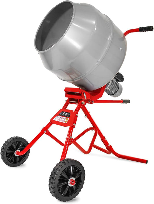 Xtremepowerus 4.6 Cu. Ft. Cement Mixer Portable Mixing Cement Mixer Drive Gearbox 560W Portable Electric Concrete Mortar Barrow Machine