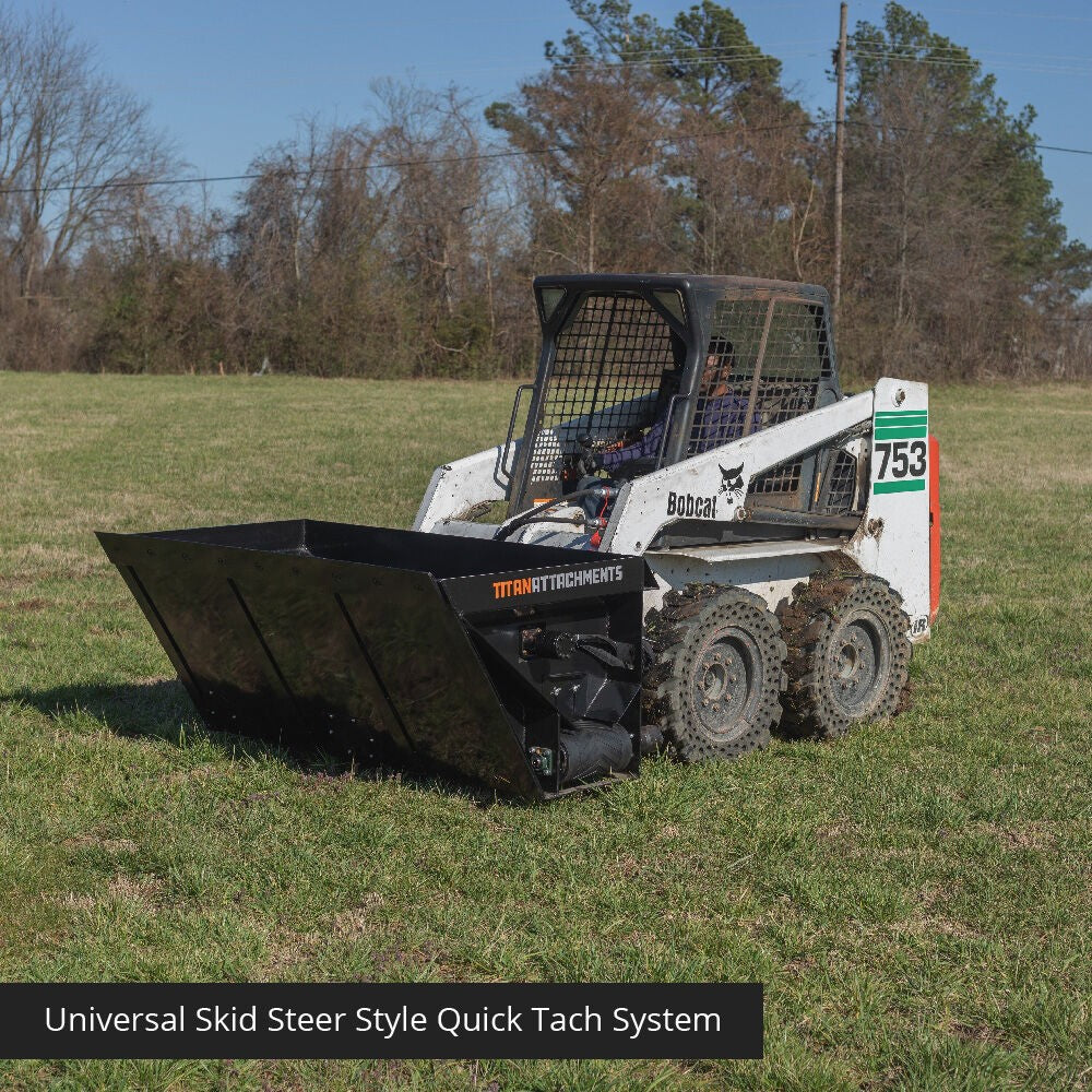 Titan Attachments 72" Side Discharge Bucket, Universal SSQA, Standard Flow