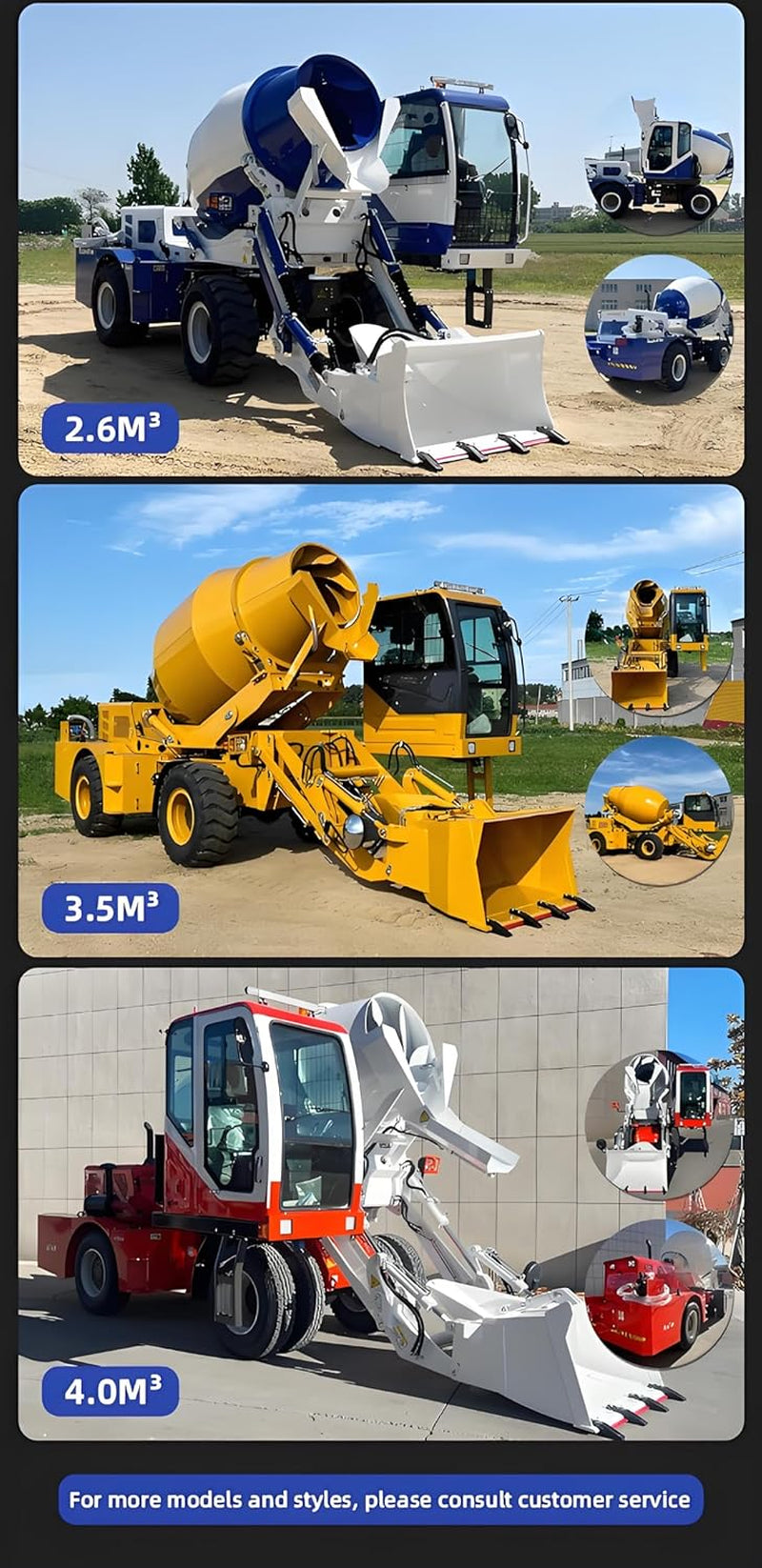 Compact Self Loading Concrete Mixer Truck – Mobile 4X4 Cement Mixer with Front Loading Bucket, Hydraulic Mixing Drum & Easy One-Person Operation for On-Site Construction Projects