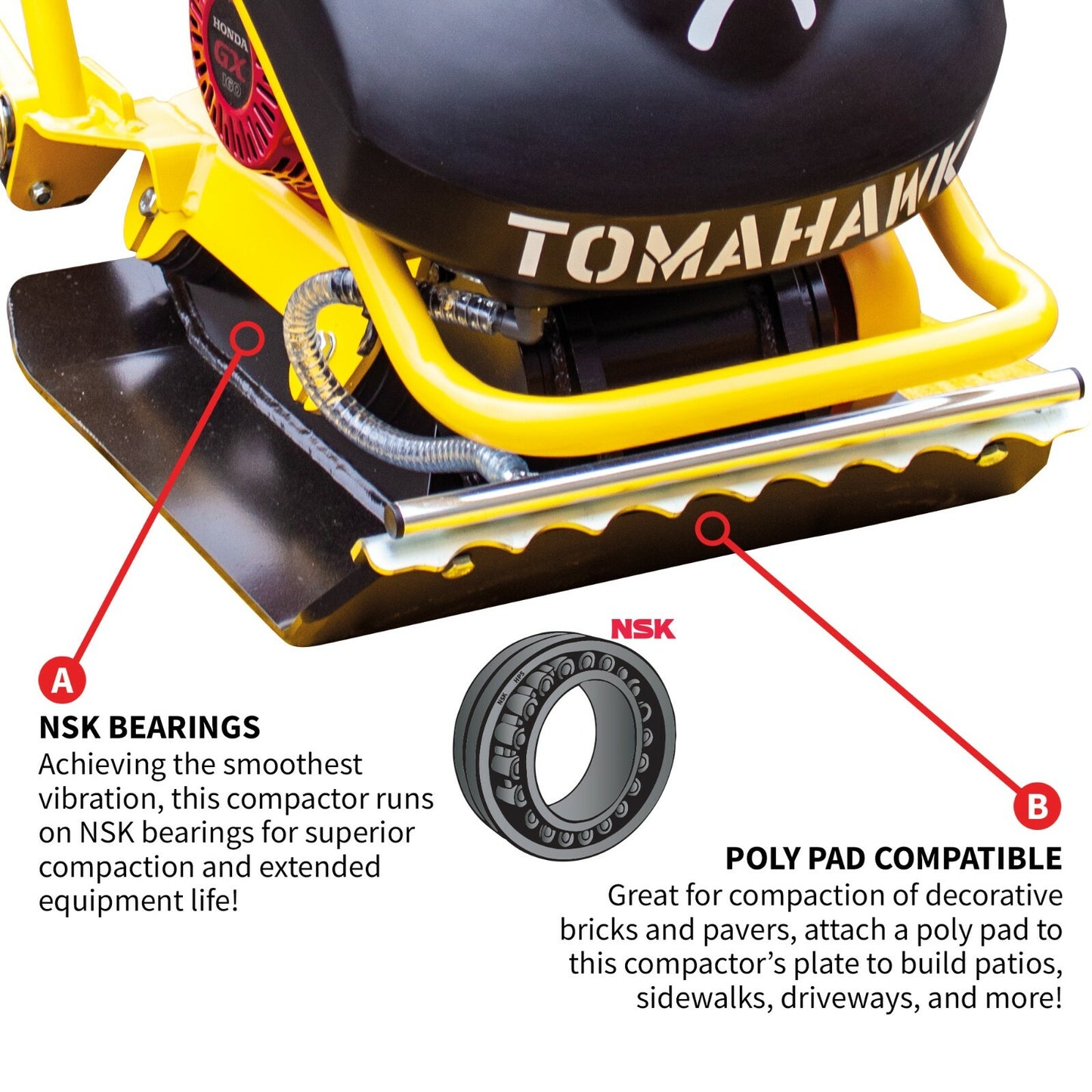 Vibratory Plate Compactor Honda 5.5 HP Water Tank Asphalt Aggregate Soil Tamper