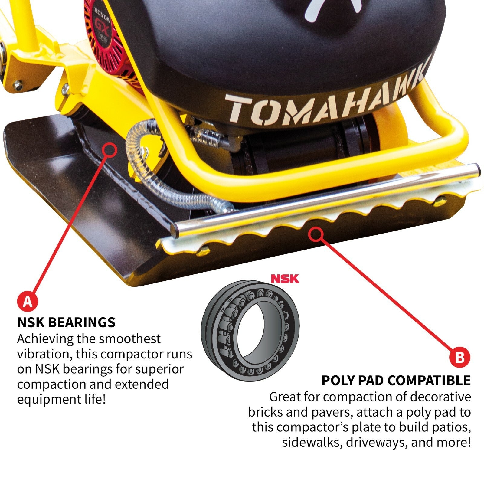 Vibratory Plate Compactor Honda 5.5 HP Water Tank Asphalt Aggregate Soil Tamper