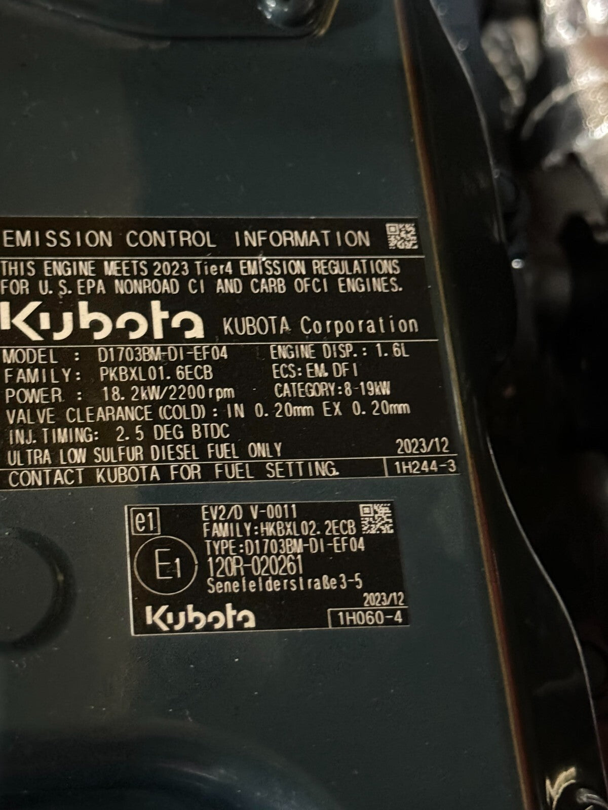 FREE SHIPPNG New Excavator, EPA CERTFD Kubota D1703B Engine 3.5 TON