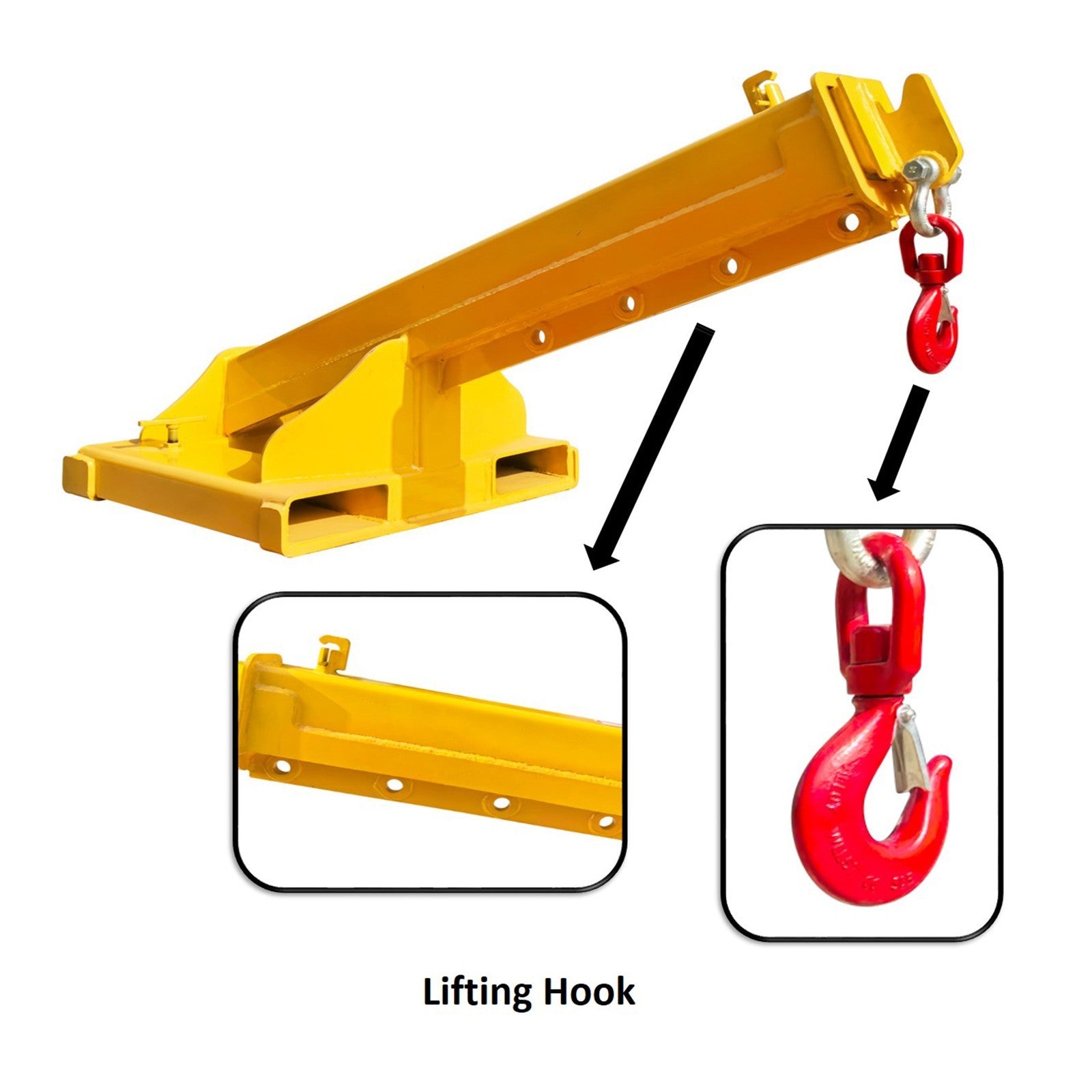 4T Adjustable Hoist Forklift Jib Boom Crane 8800Lbs Mobile Forklift Crane Equip