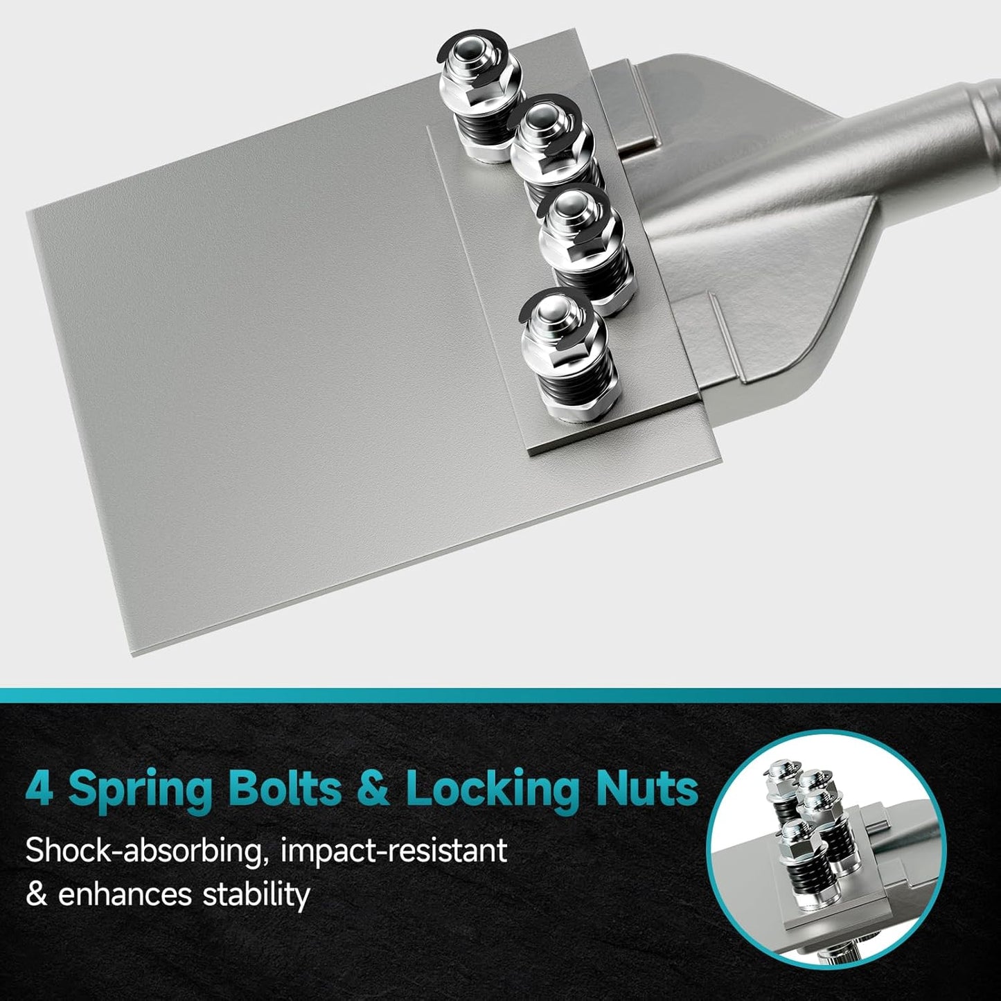 65A Shank 6 Inch Wide Floor Scraper Chisel Bit - 24" Long Alloy Steel Jack Hammer Drill Bit Blade Scraper, Spring-Loaded Bolt Reinforcement, Removal Tools for Tile Thinset Hardwood Adhesive