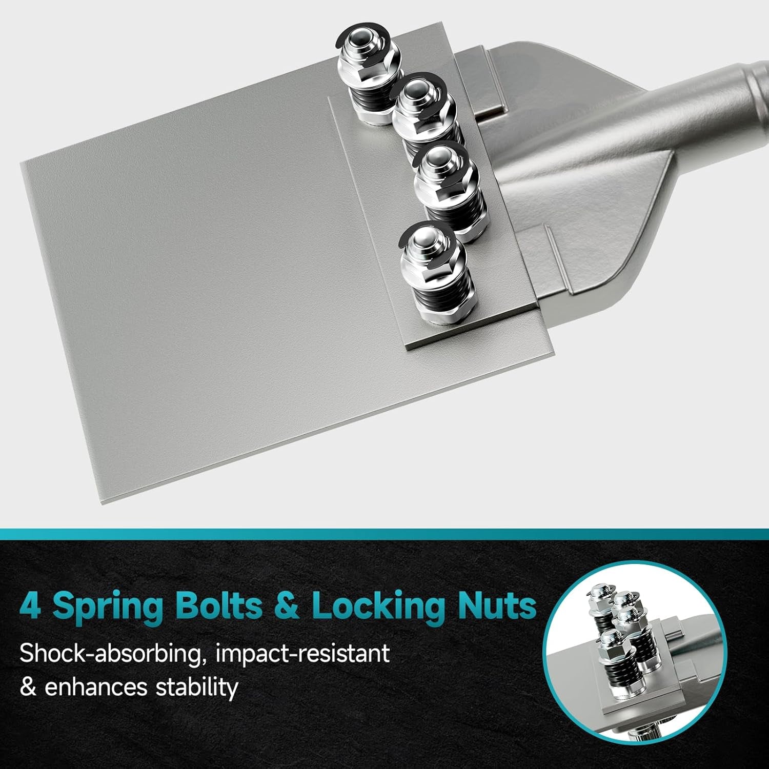65A Shank 6 Inch Wide Floor Scraper Chisel Bit - 24" Long Alloy Steel Jack Hammer Drill Bit Blade Scraper, Spring-Loaded Bolt Reinforcement, Removal Tools for Tile Thinset Hardwood Adhesive