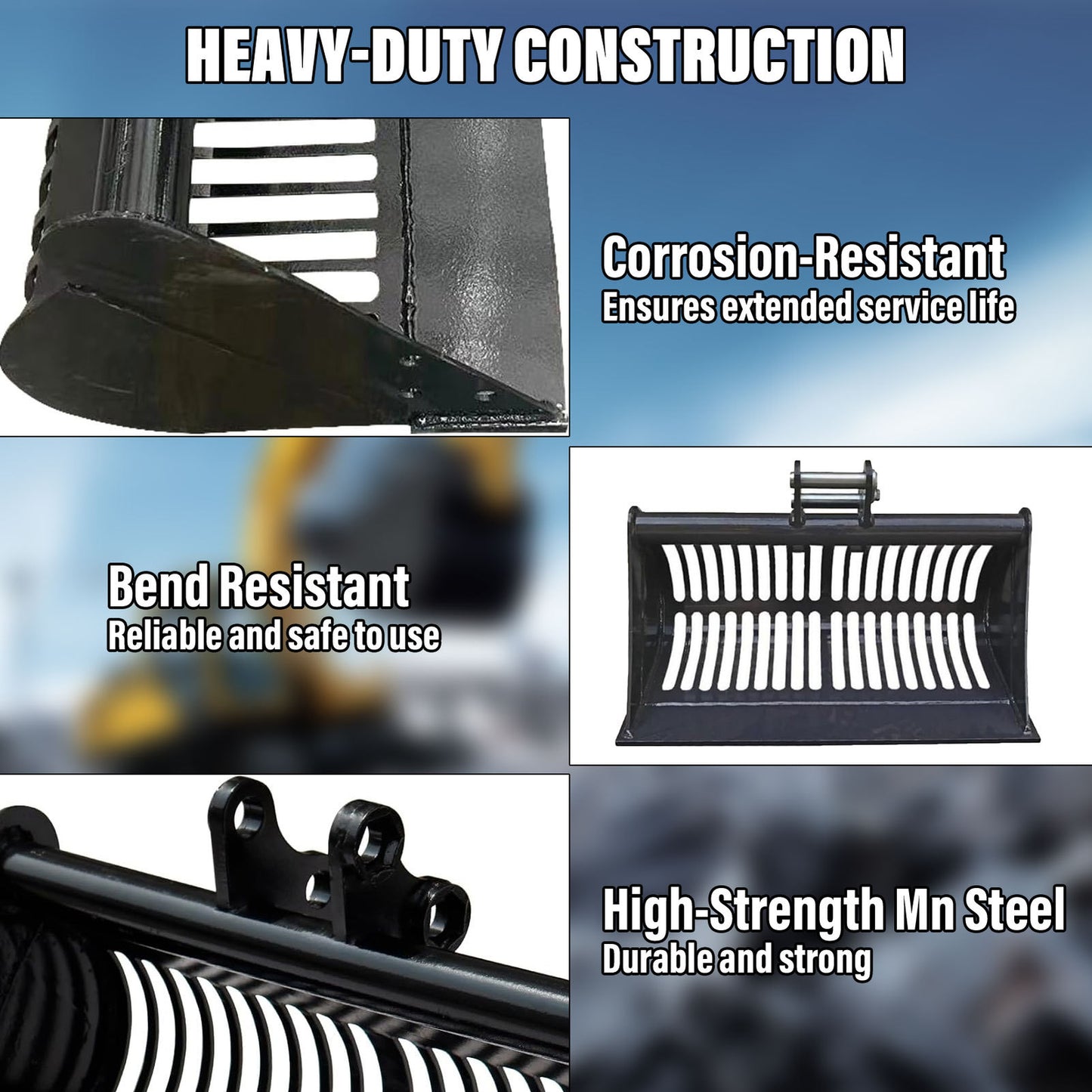 600Mm Screening Sand Leakage Sieve Bucket Attachment in Stock for Mini Excavator
