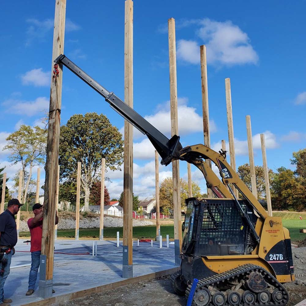 Titan Attachments Skid Steer Adjustable Jib Crane with 3 Ton Hook