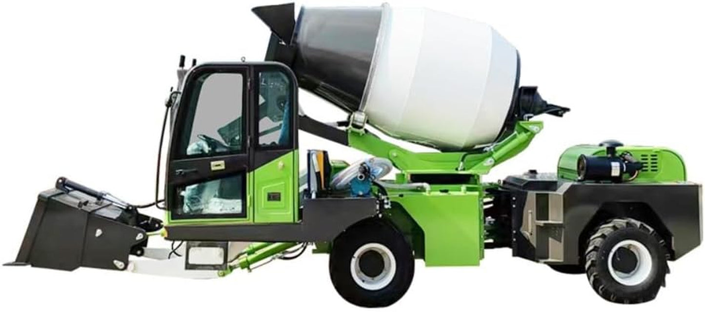 Self Loading Concrete Mixer Truck Automatic Feeding Mobile Cement Mixing Machine with Hydraulic Discharge, Portable High Efficiency Construction Equipment for Road, Building, and Rural Projects