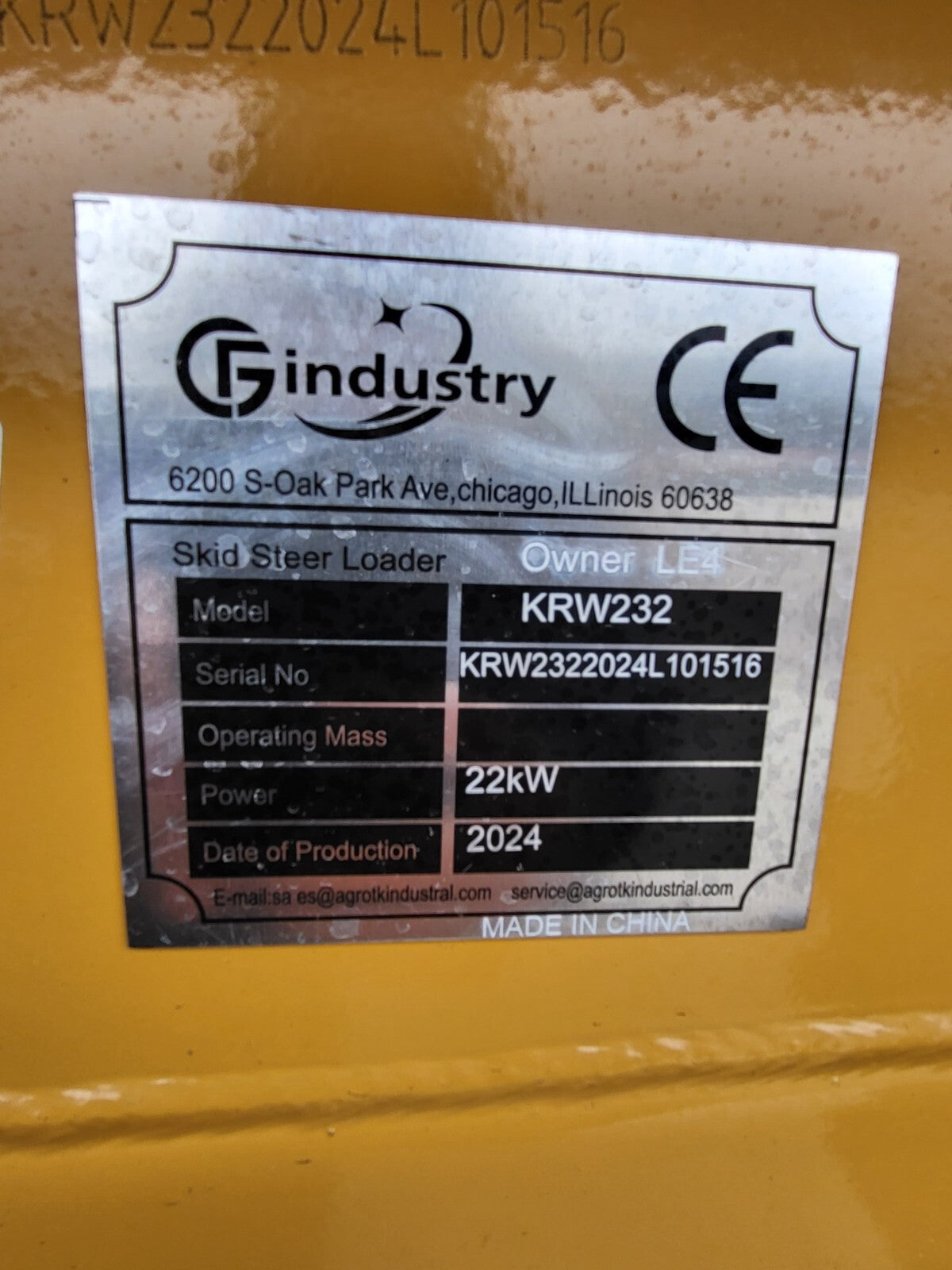 NEW!! CFG Industrial KRW232 Skid Steer 999Cc 31HP V Twin Engine