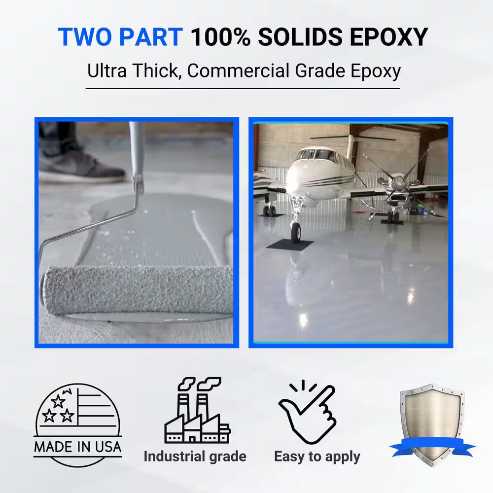 3 Gal. Medium Gray Gloss 2 Part Epoxy Interior/Exterior Concrete Basement and Garage Floor Coating Floor Paint