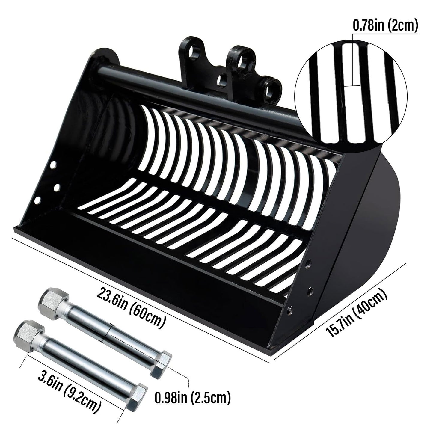 600Mm Screening Sand Leakage Sieve Bucket Attachment in Stock for Mini Excavator