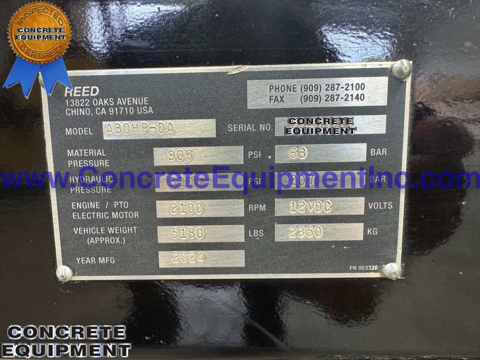 REED A30HP Demo Concrete Pump 2024 / 250 Hours! Schwing Putzmeister Type