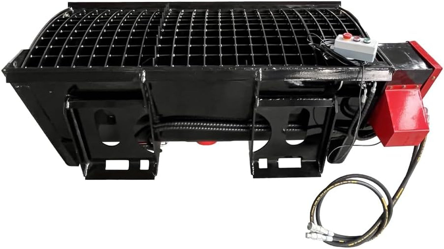 Self Loading Skid Steer Loader Cement Mixer Bucket for Bobcat – Heavy Duty Concrete Mixer Attachment (Black + Red) – CMB Model