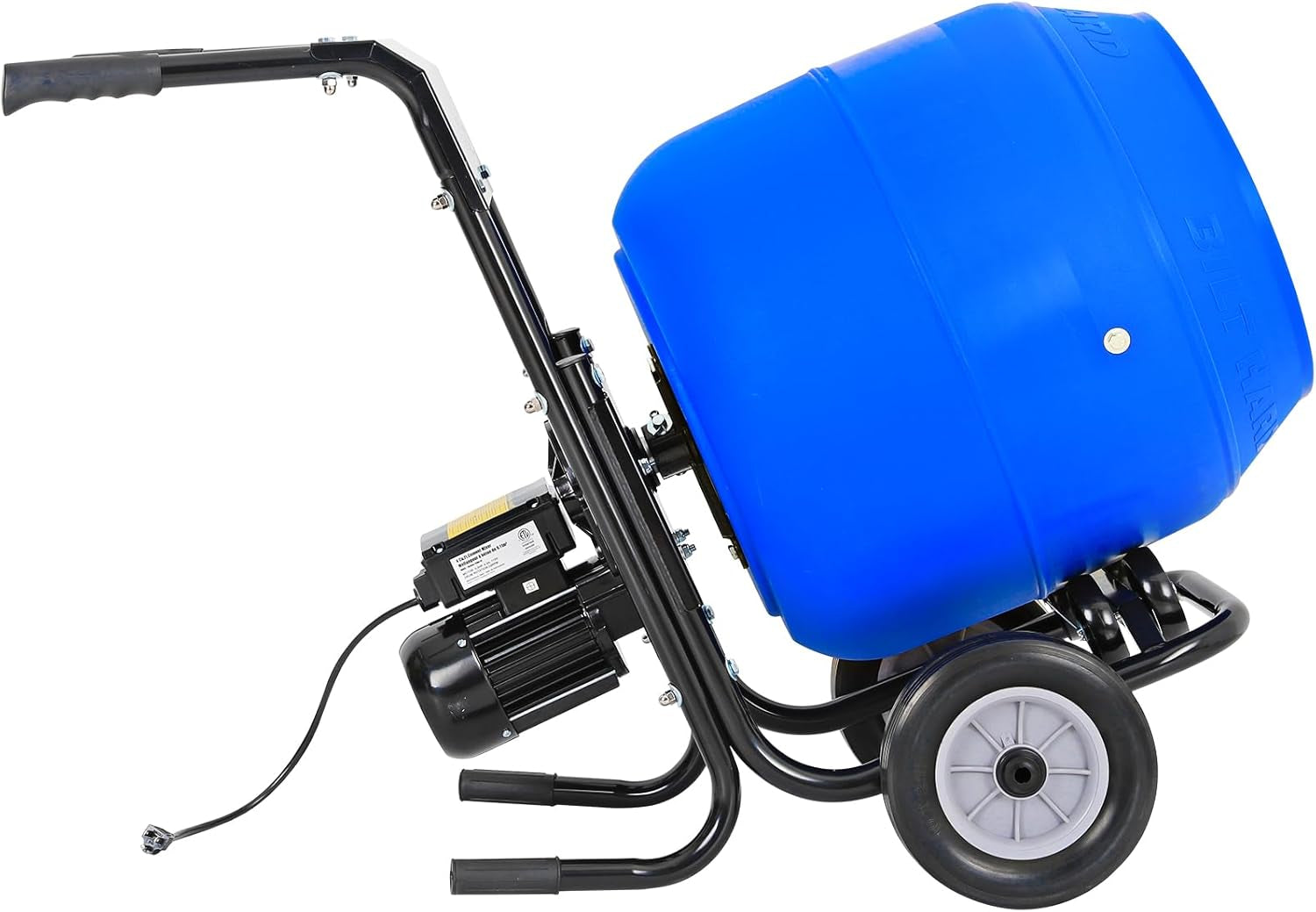 BILT HARD Cement Mixer 4 Cu.Ft. Portable Electric Poly Drum Concrete Mixer, Heavy Duty Power Cement Mixing Machine for Mortar, Stucco and Fodder