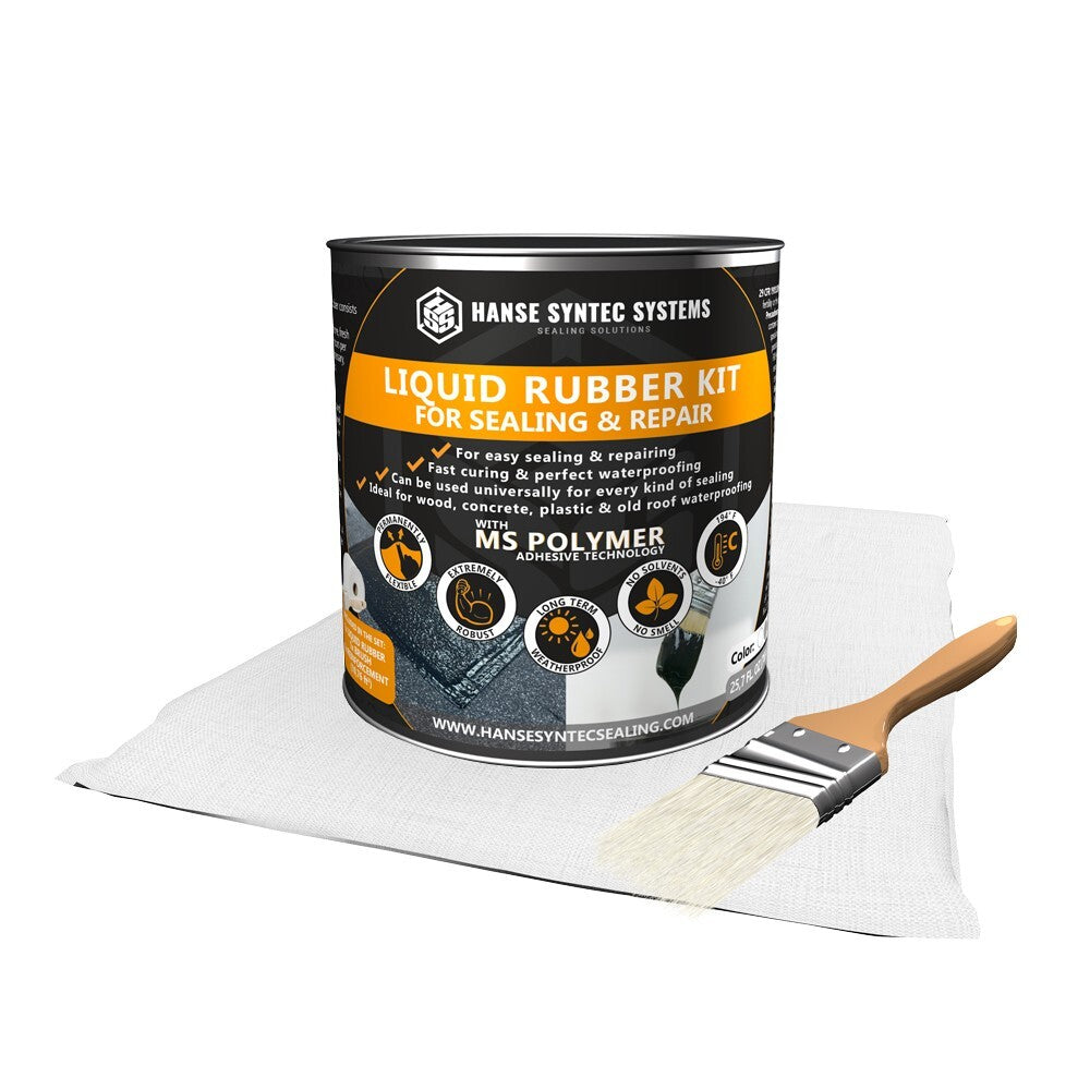HSS Liquid Rubber Sealant Kit - Incl. Reinforcement & Brush - Grey - 25.7 OZ