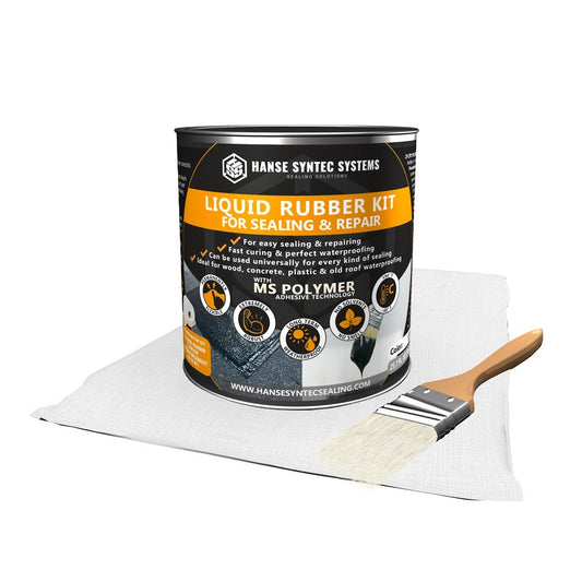 HSS Liquid Rubber Sealant Kit - Incl. Reinforcement & Brush - Grey - 25.7 OZ