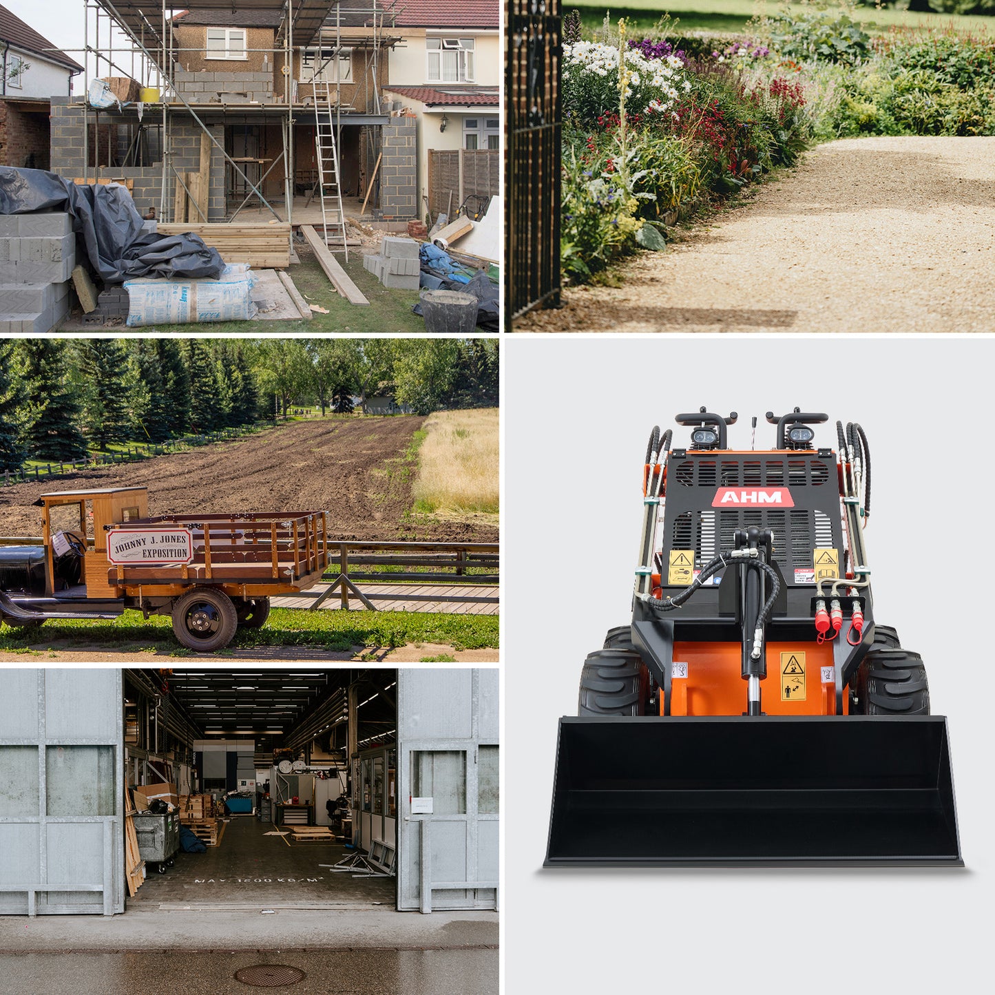 Mini Skid Steer 23HP Wheeled Loader 3.7Mph Speed for Farm B&S EPA Petrol Engine