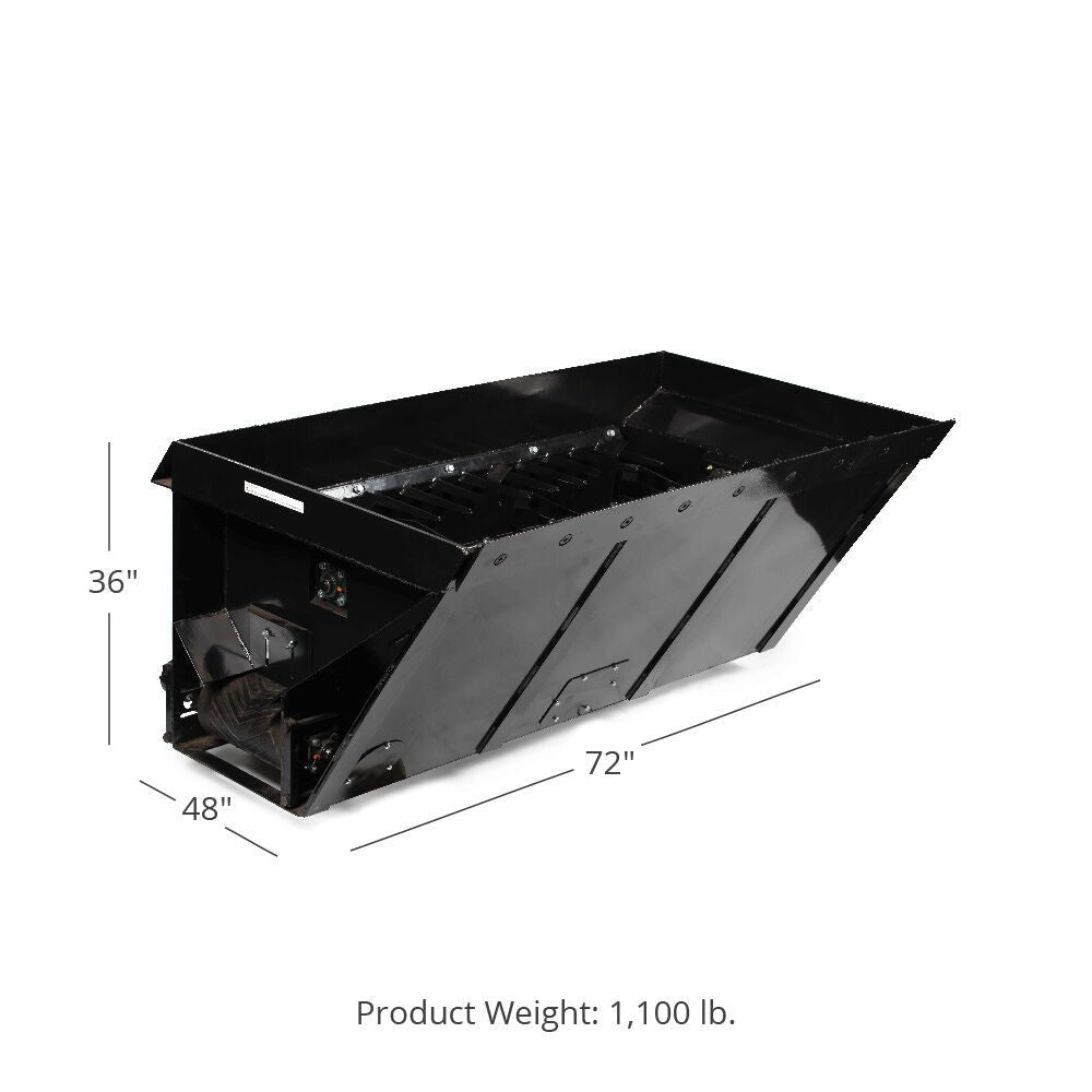 Titan Attachments 72" Side Discharge Bucket, Universal SSQA, Standard Flow