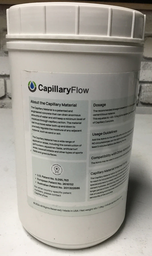 Capillaryflow Concrete Admix for Internal Curing, 4Lb Bottle, Made in USA
