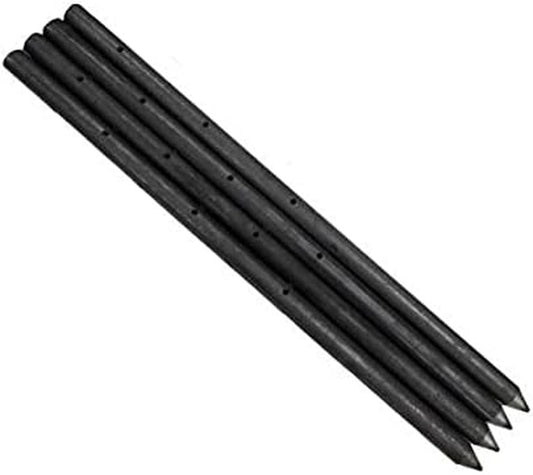 MCA 24 Inch round Steel Form Stakes with Holes, 10 Pack, 3/4" Diameter, Pointed, Concrete, Garden