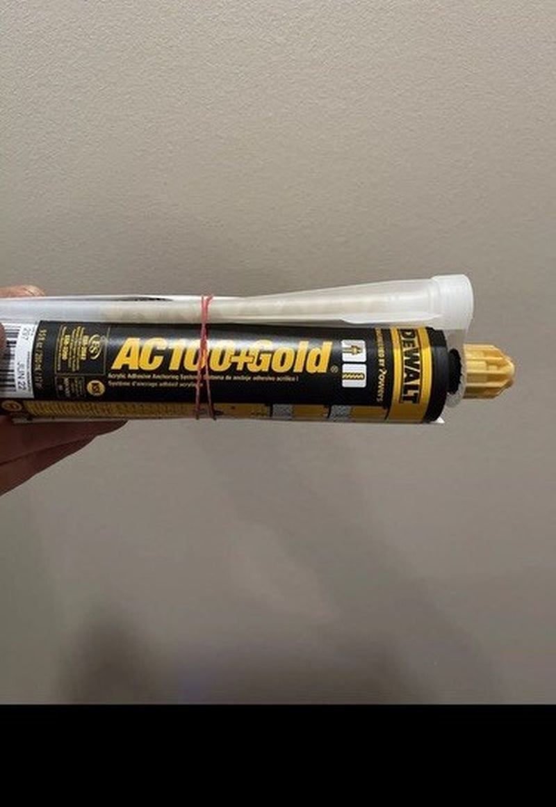 9.5 Oz. Dewalt AC100+ Gold Quik-Shot Acrylic Epoxy Adhesive Anchoring System