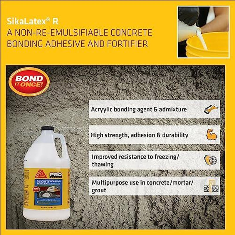 SIKA - Sikalatex R - Concrete Adhesive Glue, White - Admix for Assorted Sizes