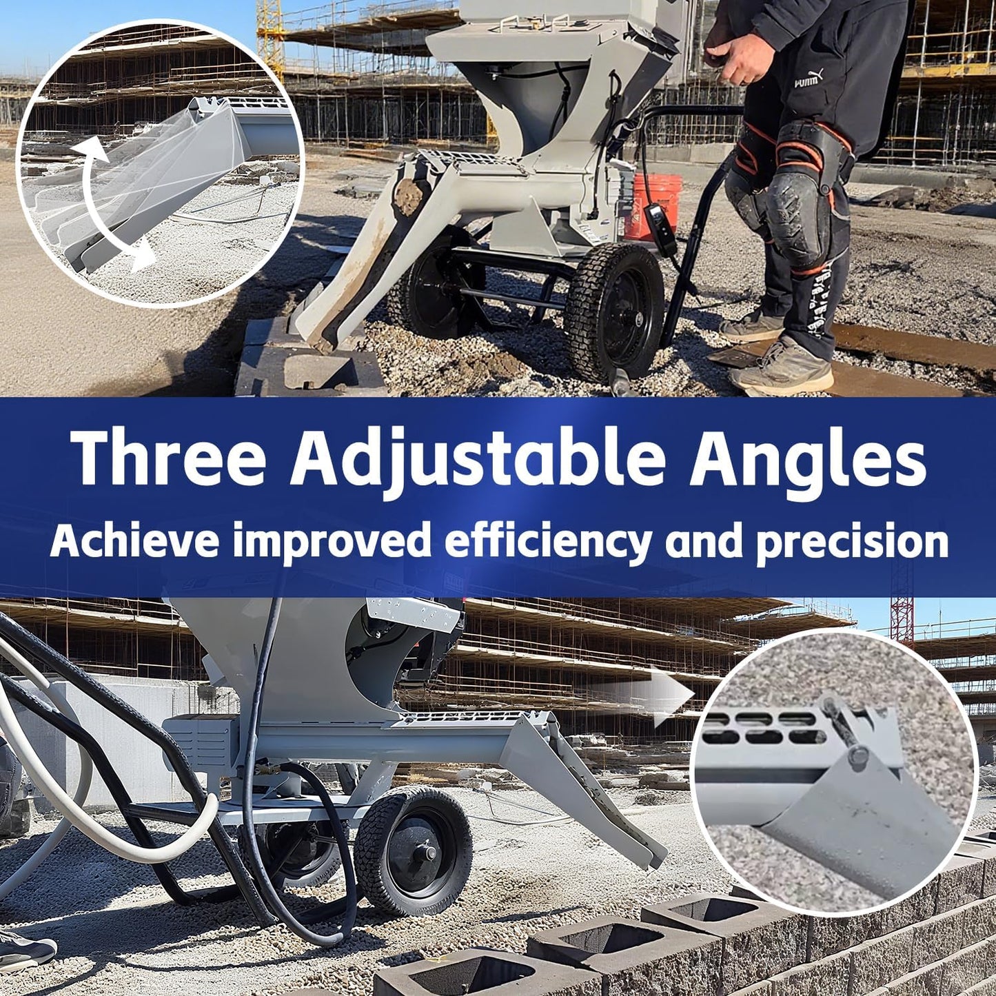 Mud Mixer MMAC-0133 18 Inch Chute Extension Compatible with Mud Mixer MMXR-3221 Mudmixer Adjustable Angles Options 15, 25, and 35 Degree