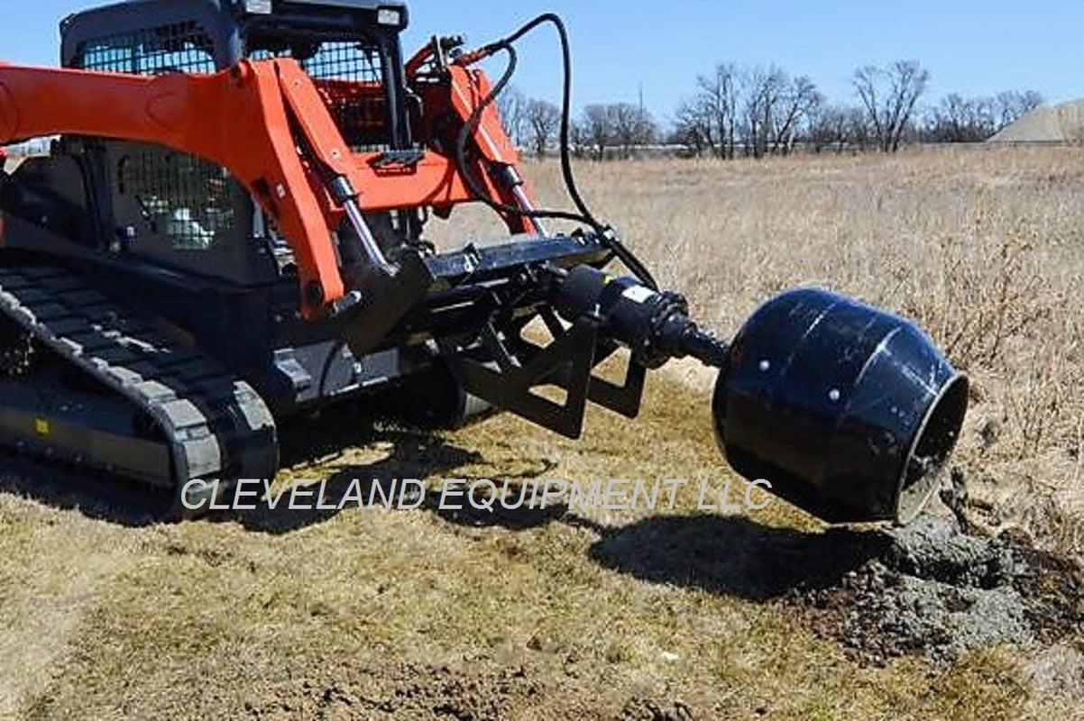 PREMIER MS14 MINI SKID STEER AUGER DRIVE ATTACHMENT W CONCRETE CEMENT MIXER BOWL