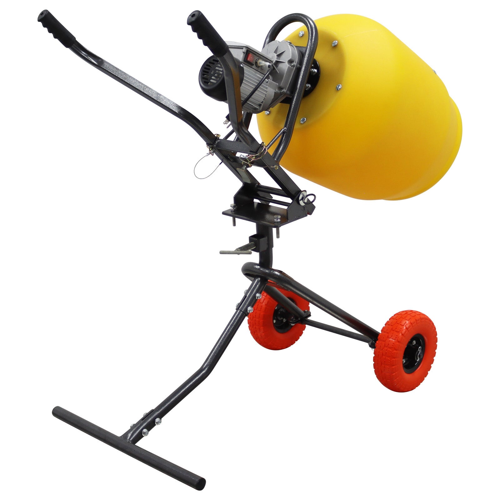 100L/3.5 Cu.Ft Push-Type Cement Mixer Concrete Mortar Polythene Drum 110V 300W