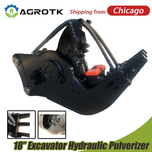 AGT 18’’ Excavator Hydraulic Pulverizer Hammer Concrete Rock Crusher Attachment