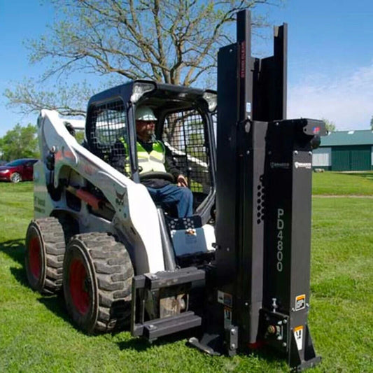 Bradco/Ffc Skid Steer Post Drive,Manual Side Shift,W 6" & 8" Sq Collar,80"Hose