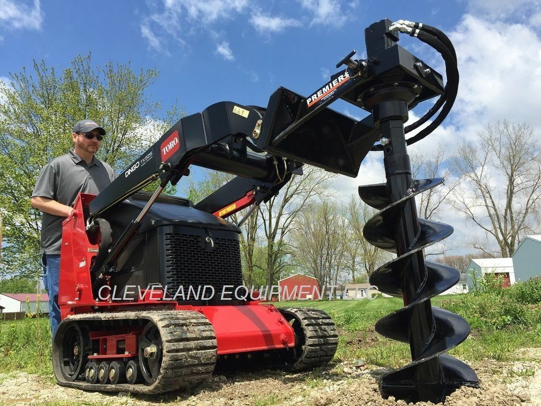 PREMIER MS14 MINI SKID STEER AUGER DRIVE ATTACHMENT W CONCRETE CEMENT MIXER BOWL