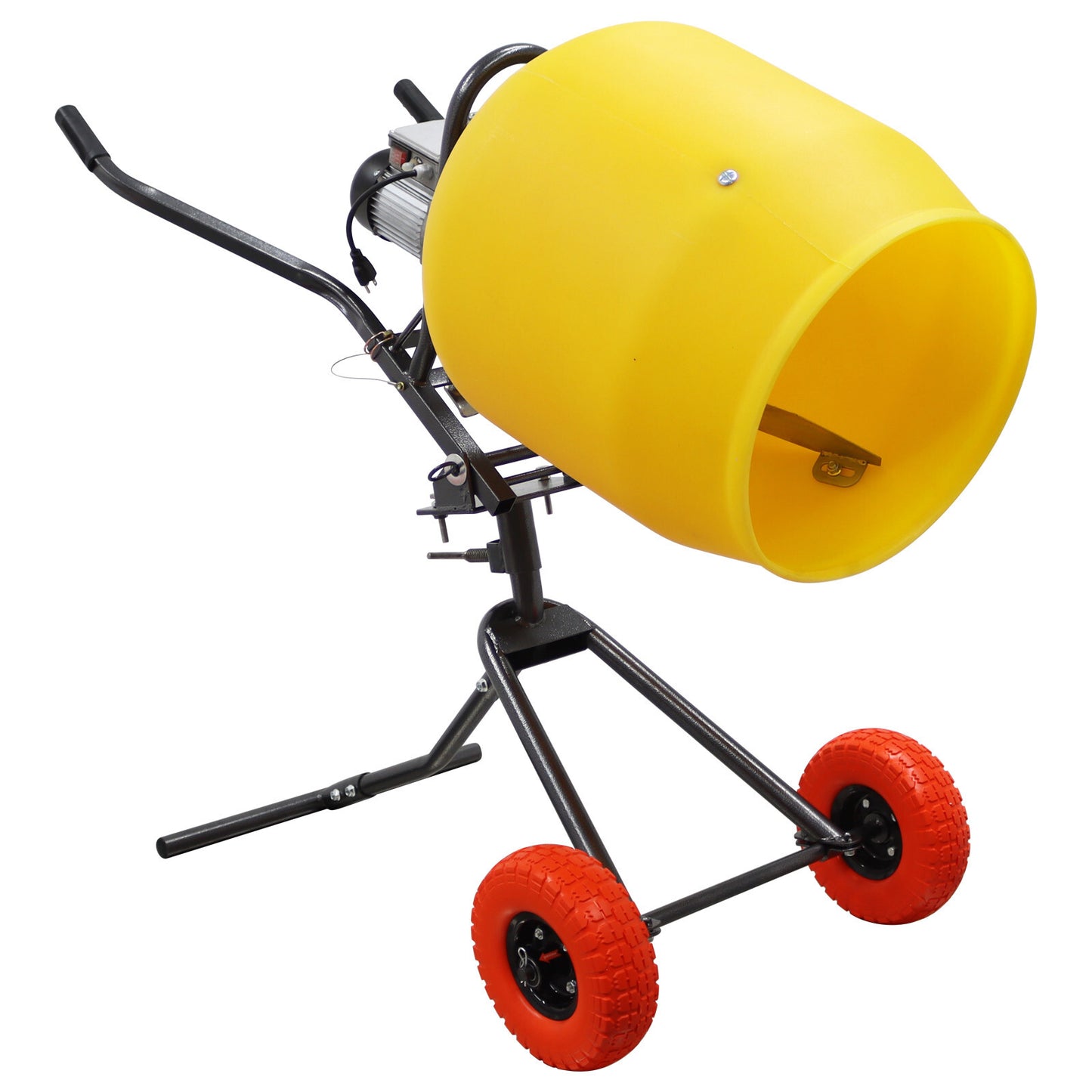 100L/3.5 Cu.Ft Push-Type Cement Mixer Concrete Mortar Polythene Drum 110V 300W