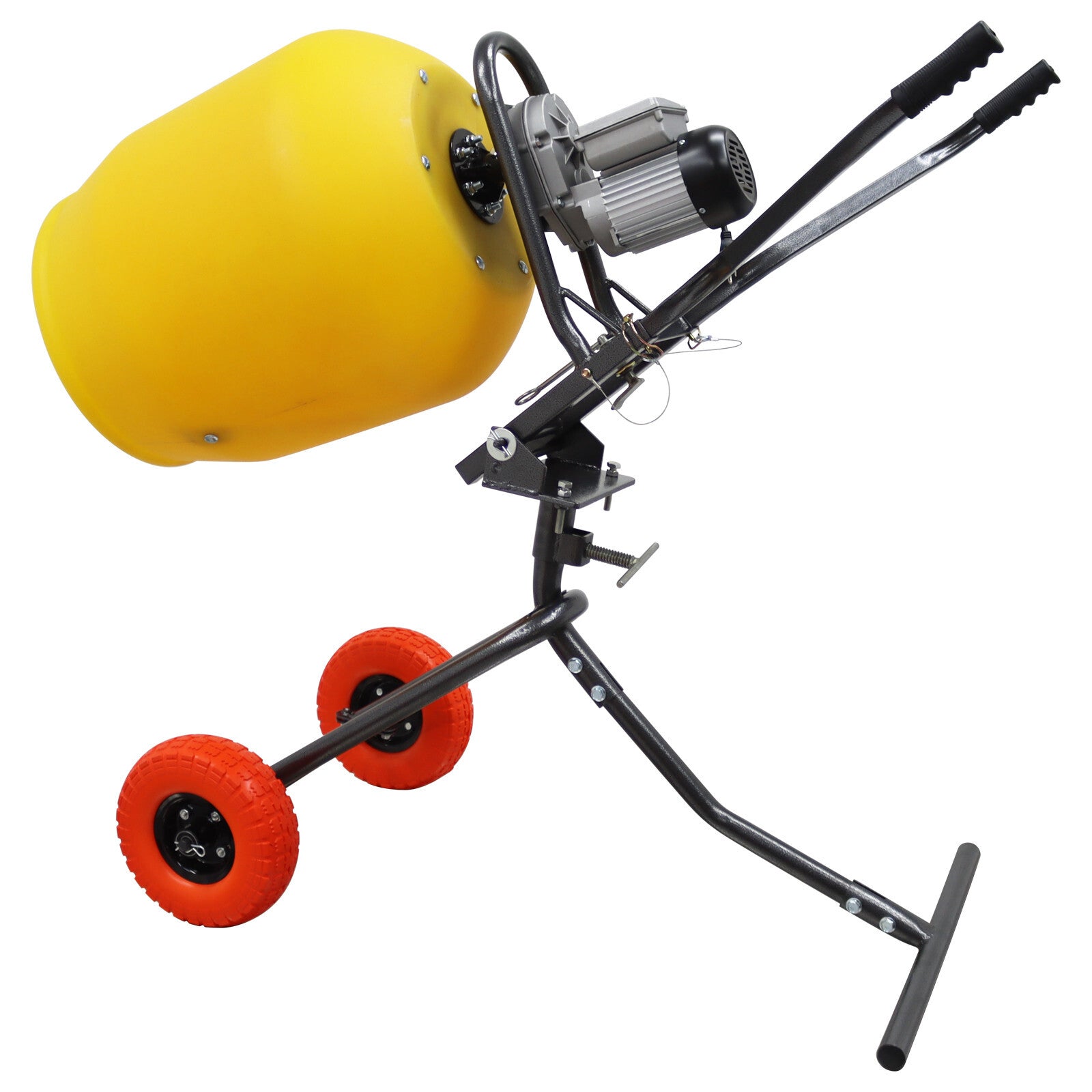 100L/3.5 Cu.Ft Push-Type Cement Mixer Concrete Mortar Polythene Drum 110V 300W