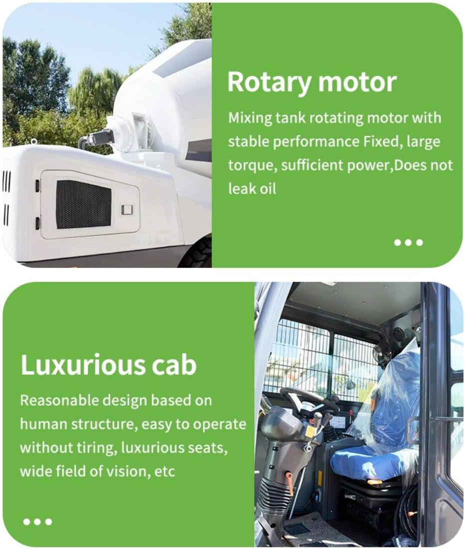 Self Loading Concrete Mixer Truck Automatic Feeding Mobile Cement Mixing Machine with Hydraulic Discharge, Portable High Efficiency Construction Equipment for Road, Building, and Rural Projects