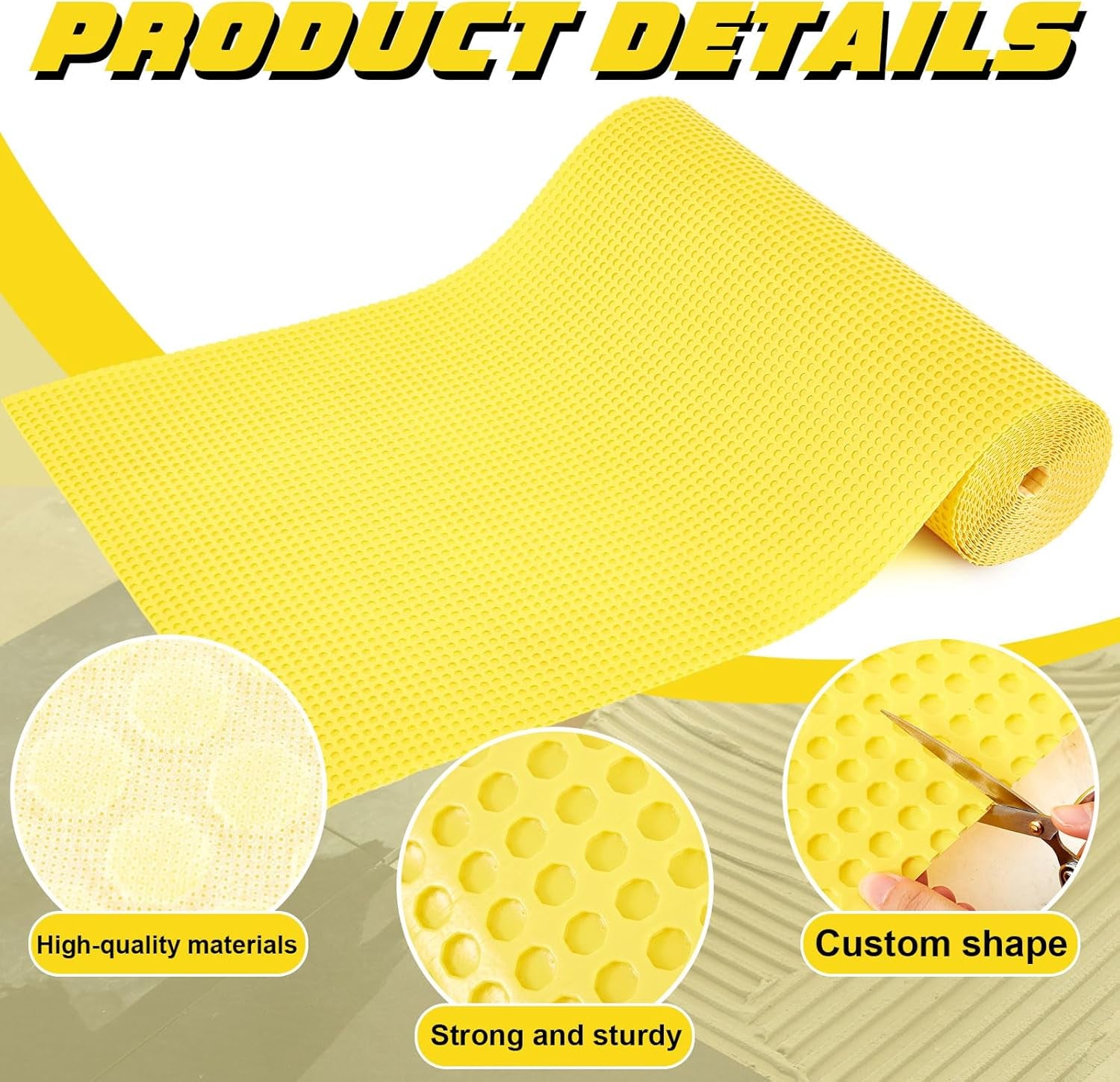 Nuanchu 1/8 X 3.28' X 49.21' Dimple Drainage Matting, Moisture Barrier Foundation Wrap Floor Underlayment Sub Floor Waterproof Membrane, Improves Water Movement and Drainage