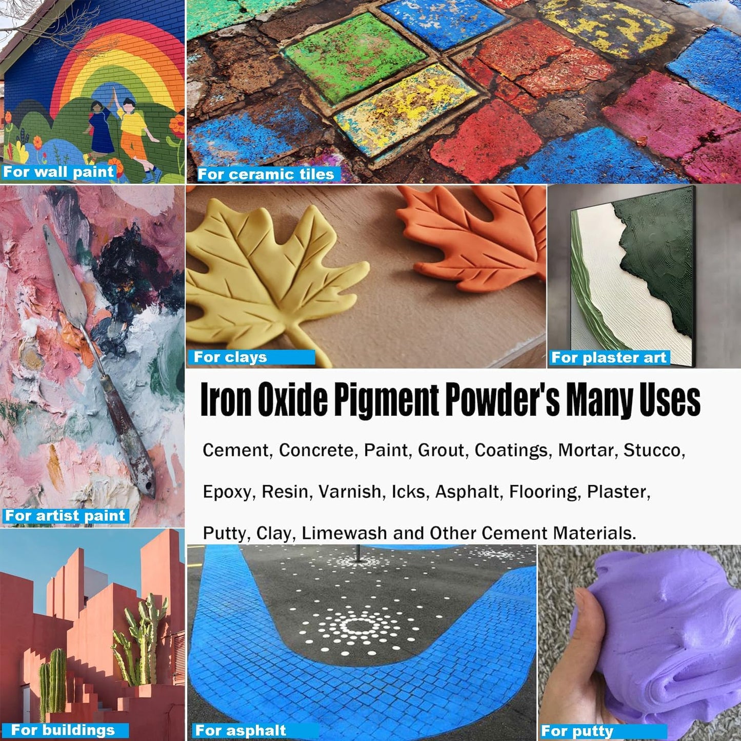 Blue 4.0Lb 64Oz Concrete Cement Pigment-Iron Oxide Pigment Powder, Concrete Cement Dye Pigment for Brick, Tile, Clay, Lime, Mortar, Grout, Plaster, Paint, Bath Bombs Coloring(Blue,4.0Lb)