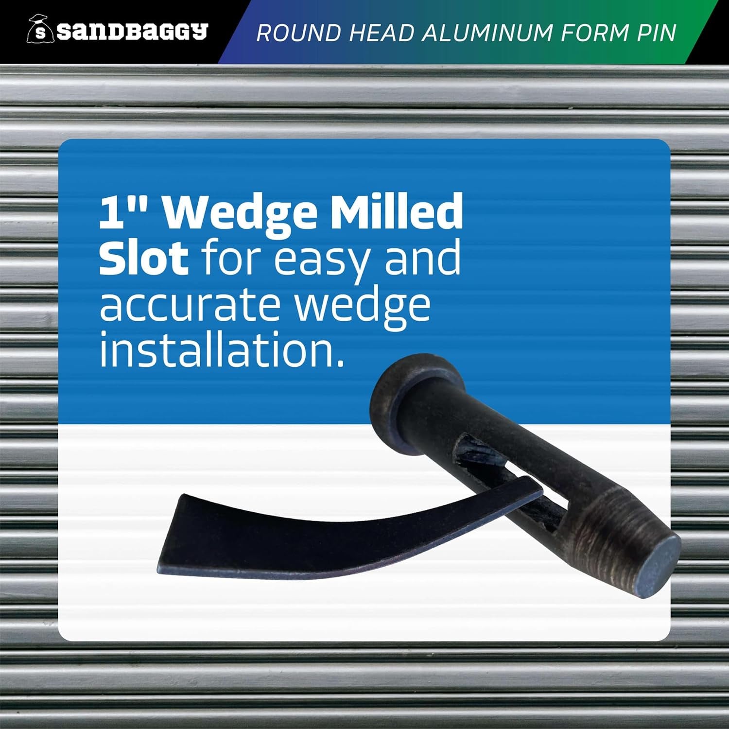 Sandbaggy round Head Aluminum Form Pin - Concrete Formwork Wedge Pins - Construction Grade Heat-Treated Steel - Reusable (50)