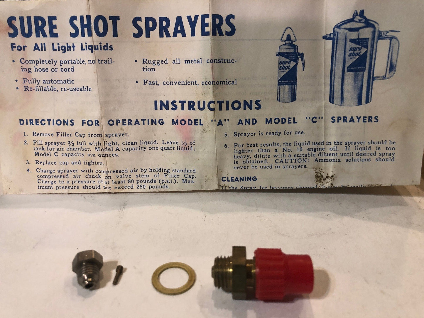2 Spray Nozzles for SURE SHOT Sprayers 201 & 602
