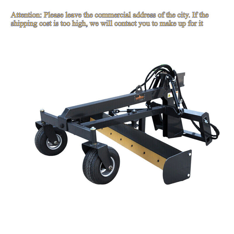 Landhonor 96'' Skid Steer Grader Attachment Grading Hydraulic Blade Quick Attach