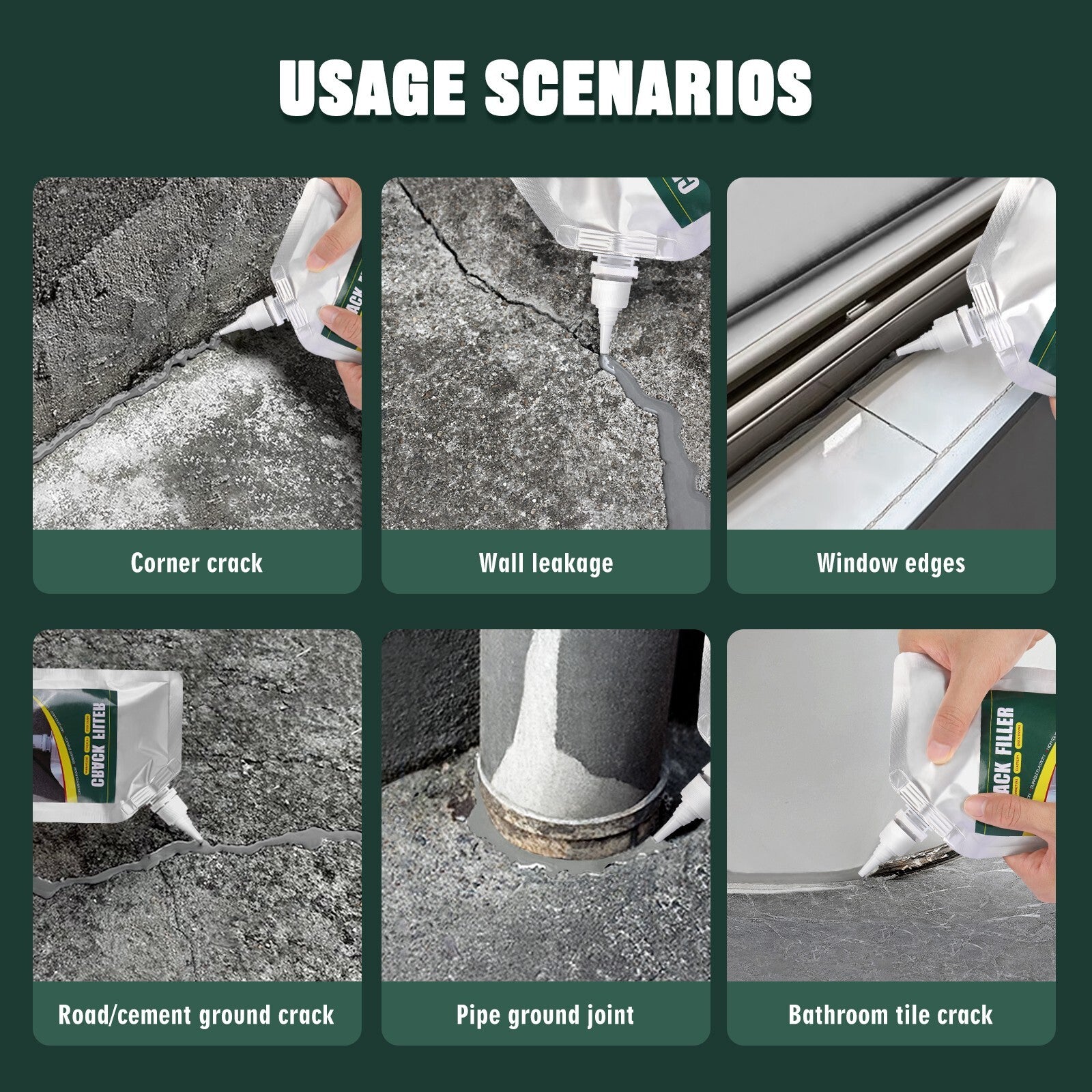Concrete Crack Filler Waterproof Concrete Repair Sealant Weather-Resist